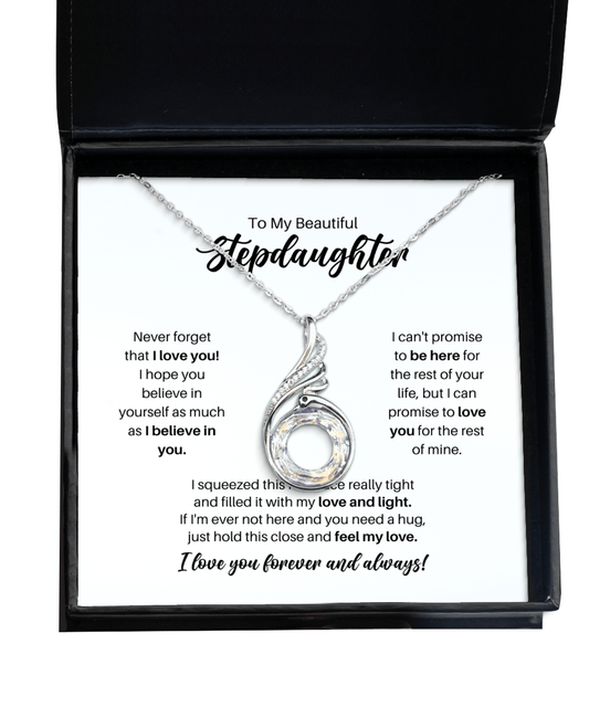 To My Stepdaughter Necklace - Promise to Love You - Phoenix Necklace for Birthday, Mother's Day, Christmas - Jewlery Gift for Stepdaughter