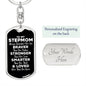 To My Stepmom Dog Tag Keychain - Always Remember You Are Braver - Motivational Graduation Gift - Stepmother Birthday Christmas Gift Dog Tag with Swivel Keychain (Steel) / Yes