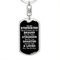 To My Stepsister Dog Tag Keychain - Always Remember You Are Braver - Motivational Graduation Gift - Stepsister Birthday Christmas Gift