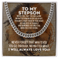 To My Stepson Cuban Link Chain Necklace - Motivational Gift for Stepson's Graduation - Stepson Wedding Gift - Birthday Gift for Stepson Stainless Steel Cuban Link Chain / Standard Box