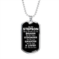 To My Stepson Dog Tag Necklace - Always Remember You Are Braver - Motivational Graduation Gift - Stepson Birthday Gift - Christmas Gift
