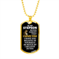 To My Stepson Lion Dog Tag Necklace - Never Forget I Love You - Motivational Graduation Gift - Stepson Birthday Gift - Christmas Gift