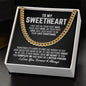 To My Sweetheart Cuban Link Chain Necklace - Your Last Everything - Boyfriend Husband Fiance Anniversary Wedding Gift - Christmas Birthday