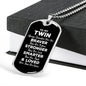 To My Twin Dog Tag Necklace - Always Remember You Are Braver - Motivational Graduation Gift - Twin Birthday Gift - Christmas Gift