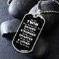 To My Twin Dog Tag Necklace - Always Remember You Are Braver - Motivational Graduation Gift - Twin Birthday Gift - Christmas Gift