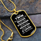 To My Twin Dog Tag Necklace - Always Remember You Are Braver - Motivational Graduation Gift - Twin Birthday Gift - Christmas Gift Military Chain (Gold) / No