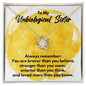 To My Unbiological Sister Love Knot Necklace - Always Remember Motivational Graduation Gift - Unbiological Sister Wedding Birthday Gift 18K Yellow Gold Finish / Standard Box