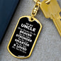 To My Uncle Dog Tag Keychain - Always Remember You Are Braver - Motivational Graduation Gift - Uncle Birthday Christmas Gift
