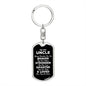 To My Uncle Dog Tag Keychain - Always Remember You Are Braver - Motivational Graduation Gift - Uncle Birthday Christmas Gift Dog Tag with Swivel Keychain (Steel) / No