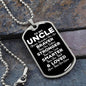 To My Uncle Dog Tag Necklace - Always Remember You Are Braver - Motivational Graduation Gift - Uncle Birthday Gift - Christmas Gift Military Chain (Silver) / No