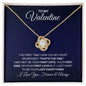 To My Valentine Necklace - You're the One - Gift for Valentine - Valentine's Day, Anniversary Gift, Birthday Gift 18K Yellow Gold Finish / Standard Box
