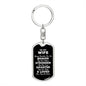 To My Wife Dog Tag Keychain - Always Remember You Are Braver - Motivational Graduation Gift - Wife Birthday Christmas Anniversary Gift Dog Tag with Swivel Keychain (Steel) / No