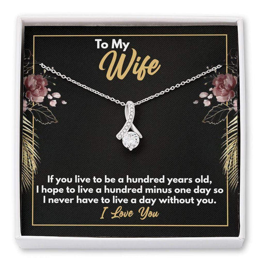 To My Wife Necklace - Gift for Wife from Husband - Sweet I Love You Wife Jewelry Standard Box