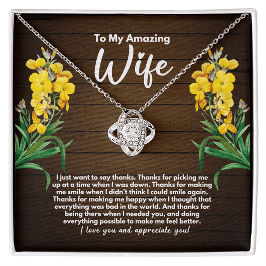 To My Wife Necklace - Wedding Gift - Wife Anniversary Gift - Birthday Jewelry for Wife - Wife Christmas Gift - Valentine's Day Gift 14K White Gold Finish / Standard Box