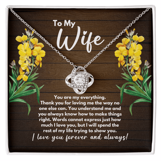 To My Wife Necklace - Wedding Gift - Wife Anniversary Gift - Birthday Jewelry for Wife - Wife Christmas Gift - Valentine's Day Gift 14K White Gold Finish / Standard Box