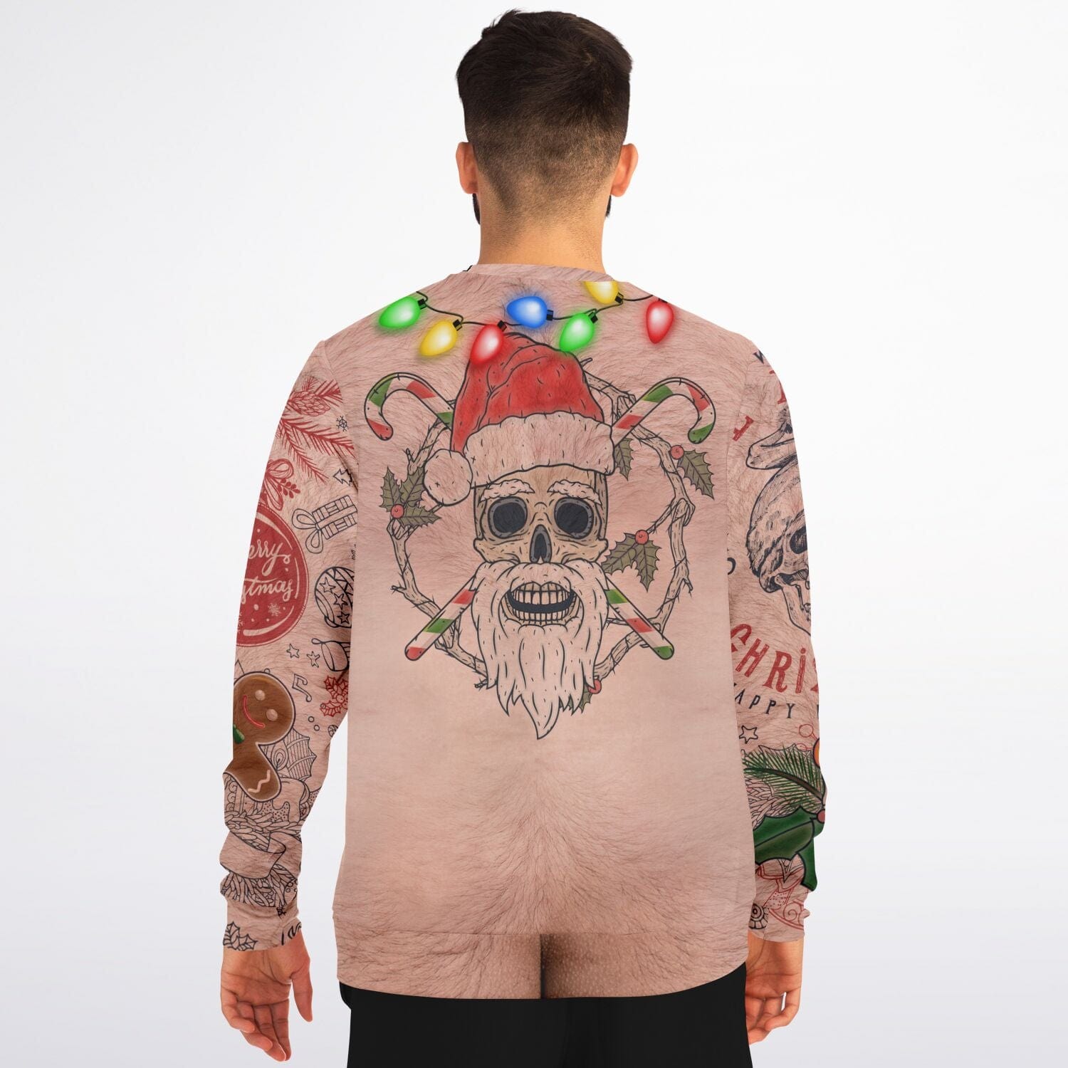 Topless Nude Tattoo Ugly Christmas Sweater (Sweatshirt) - Funny Xmas Shirt