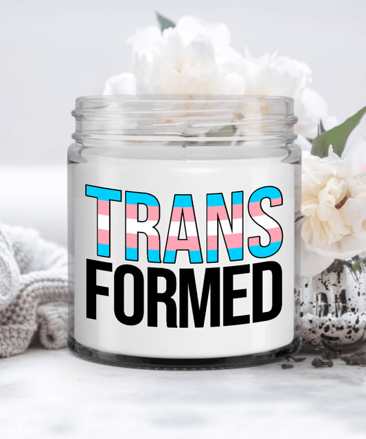 Trans Formed Candle, Gift for Transgender Support, LGBTQ+ Gay Pride Candle