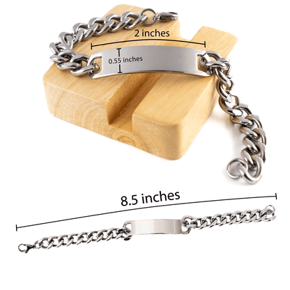 Unbiological Sister Gift - Bitch You're My Soulmate - Cuban Link Chain Stainless Steel Bracelet for Birthday or Christmas - Jewlery Gift for Best Friend, Bestie, BFF