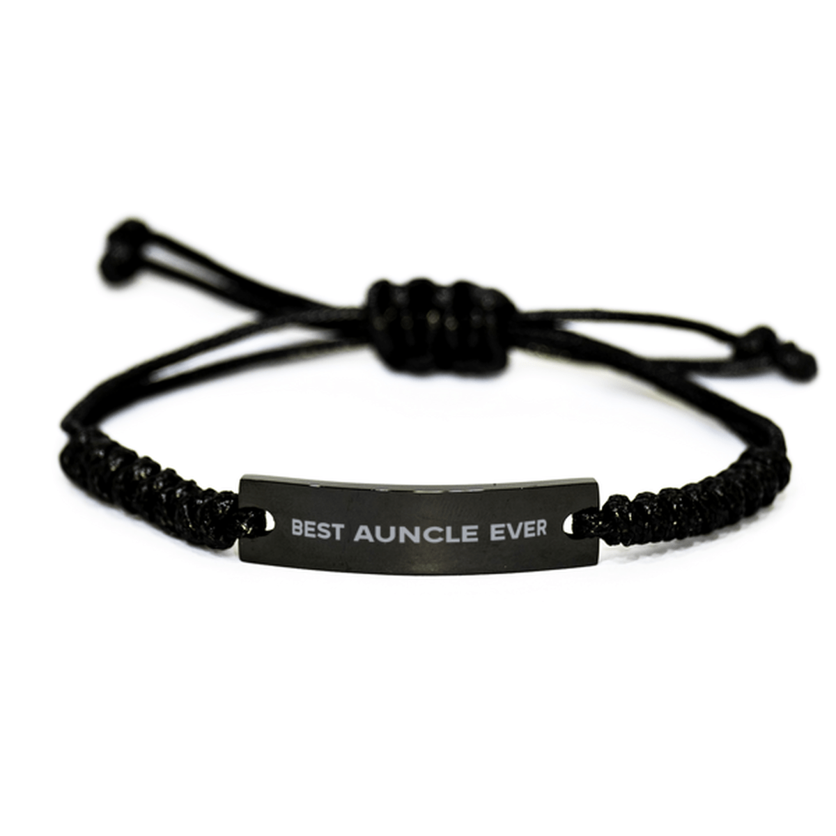 Unique Auncle Black Rope Bracelet, Best Auncle Ever, Gift for Auncle