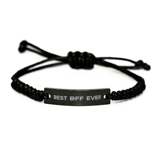 Unique BFF Black Rope Bracelet, Best BFF Ever, Gift for BFF