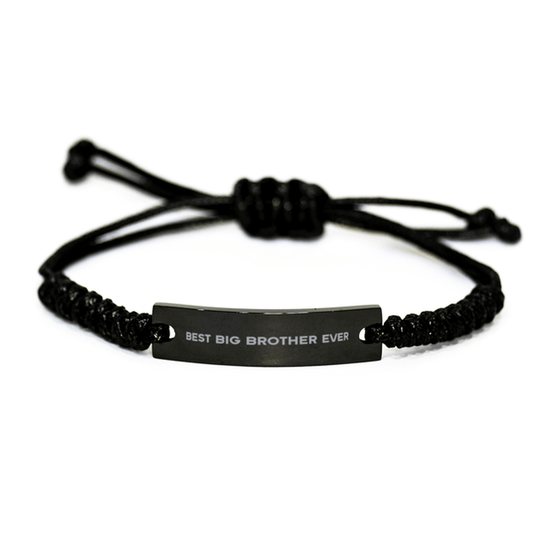 Unique Big Brother Black Rope Bracelet, Best Big Brother Ever, Gift for Big Brother