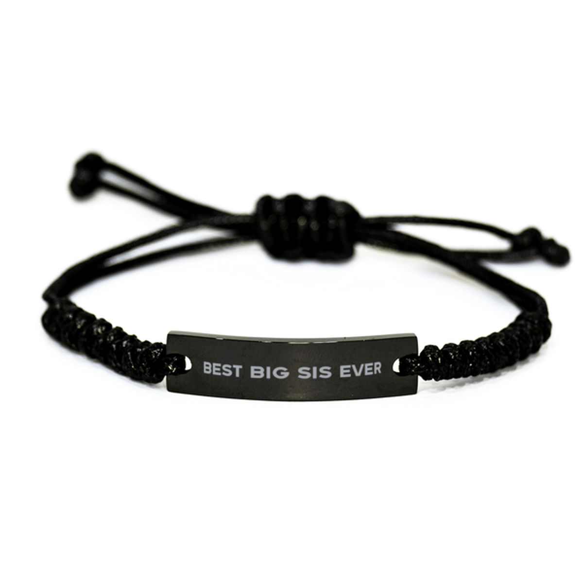 Unique Big Sis Black Rope Bracelet, Best Big Sis Ever, Gift for Big Sis