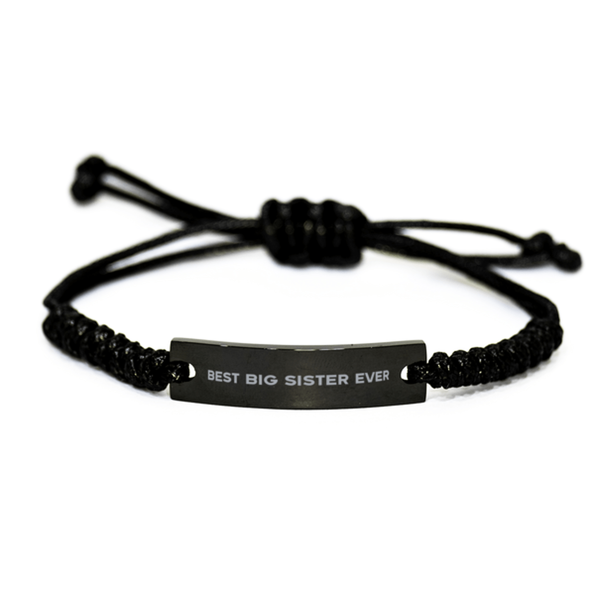 Unique Big Sister Black Rope Bracelet, Best Big Sister Ever, Gift for Big Sister