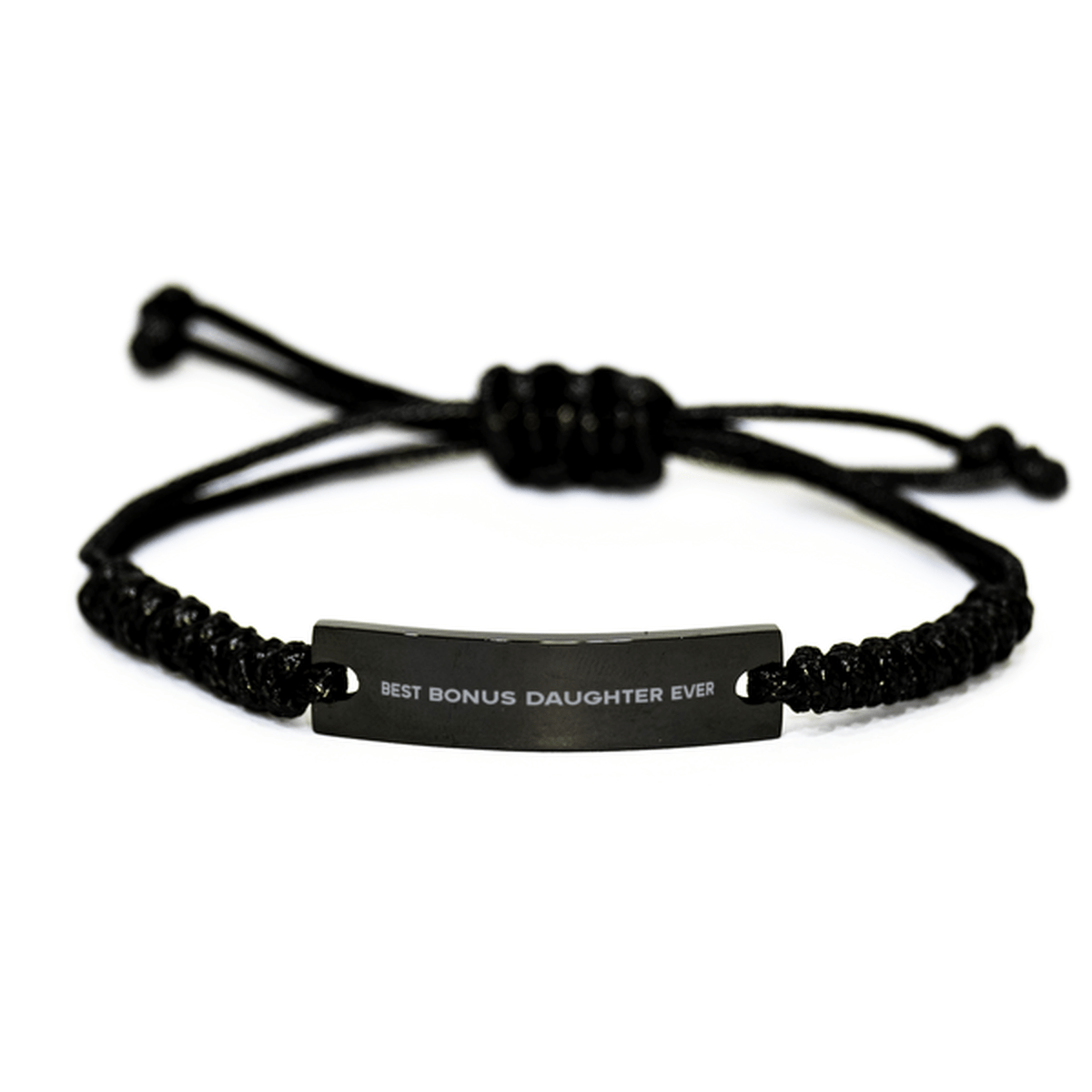 Unique Bonus Daughter Black Rope Bracelet, Best Bonus Daughter Ever, Gift for Bonus Daughter