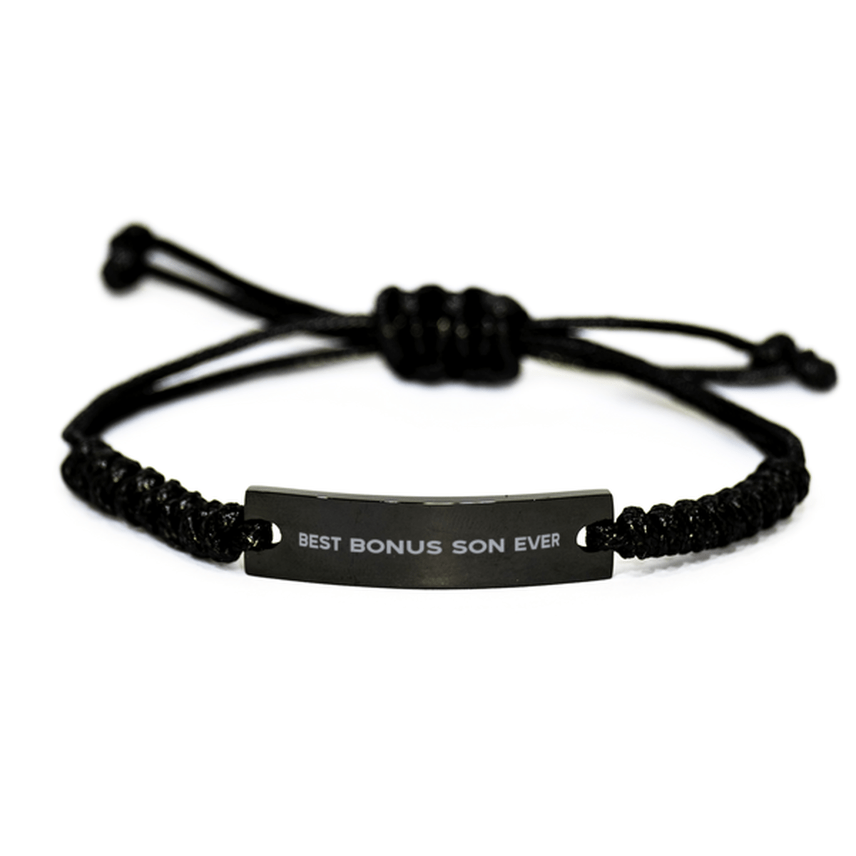 Unique Bonus Son Black Rope Bracelet, Best Bonus Son Ever, Gift for Bonus Son