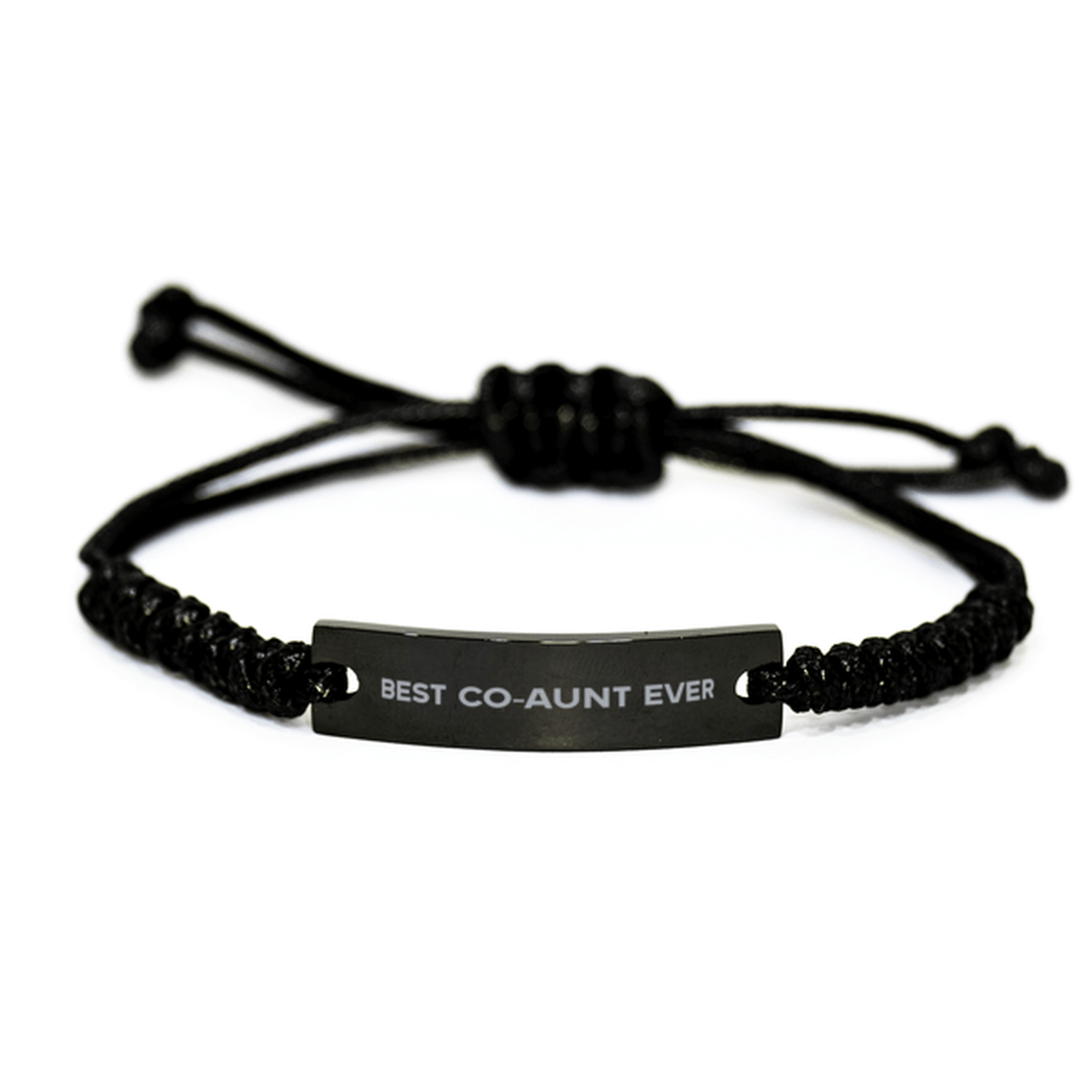 Unique Co-Aunt Black Rope Bracelet, Best Co-Aunt Ever, Gift for Co-Aunt