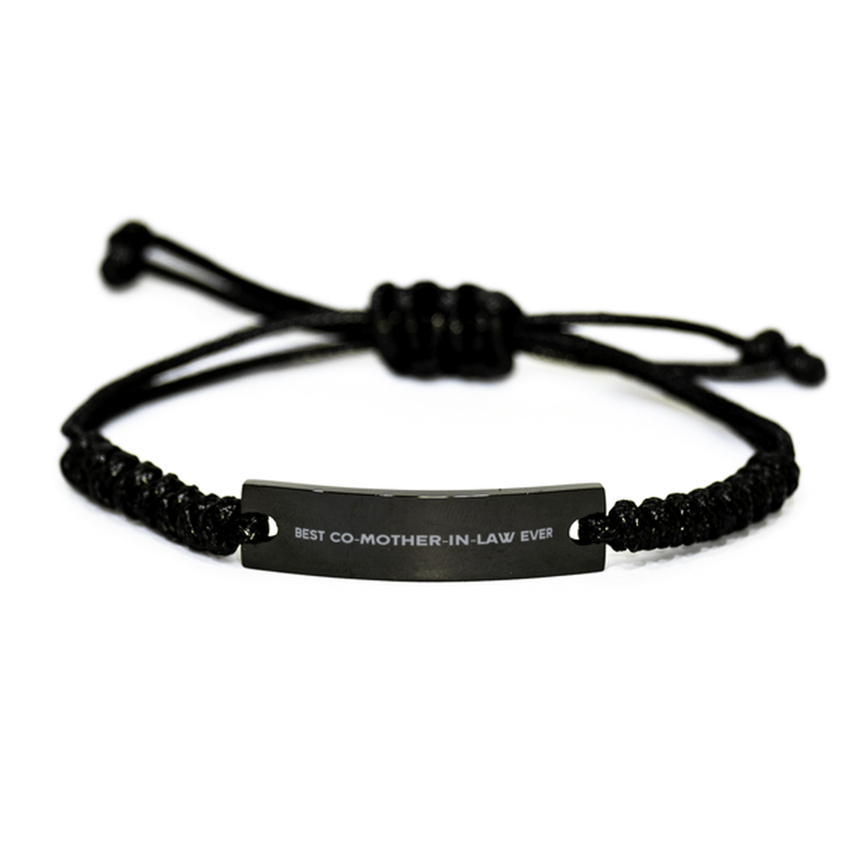 Unique Co-Mother-In-Law Black Rope Bracelet, Best Co-Mother-In-Law Ever, Gift for Co-Mother-In-Law