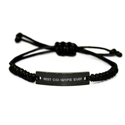 Unique Co-Wife Black Rope Bracelet, Best Co-Wife Ever, Gift for Co-Wife