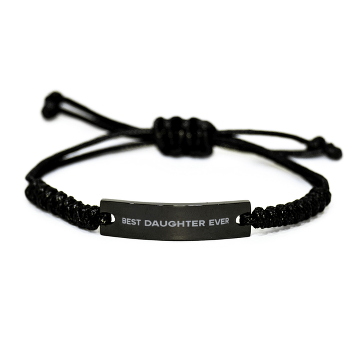 Unique Daughter Black Rope Bracelet, Best Daughter Ever, Gift for Daughter