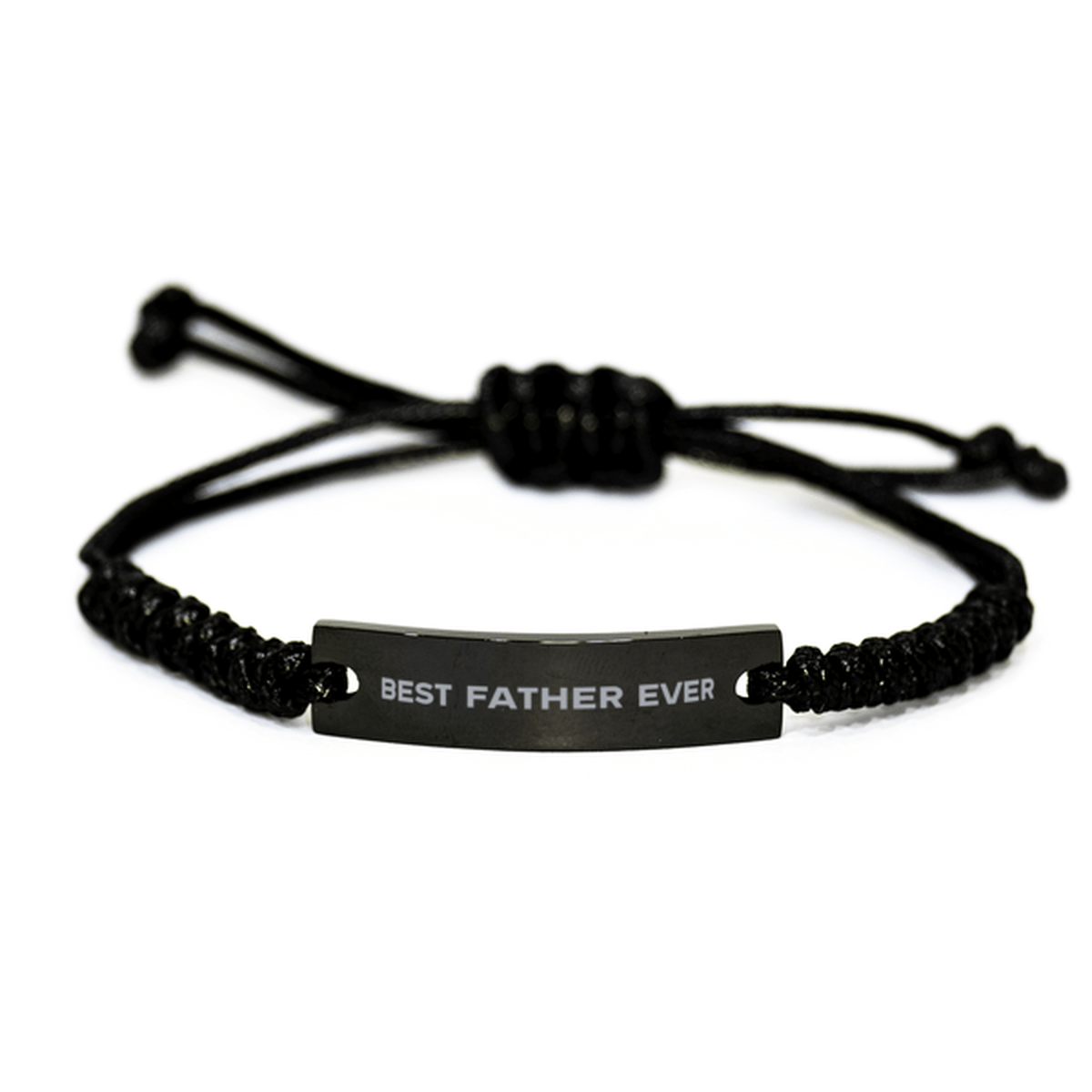 Unique Father Black Rope Bracelet, Best Father Ever, Gift for Father