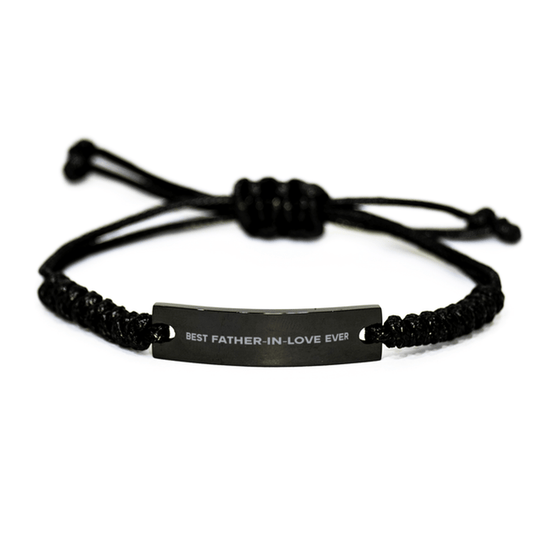 Unique Father-In-Love Black Rope Bracelet, Best Father-In-Love Ever, Gift for Father-In-Love