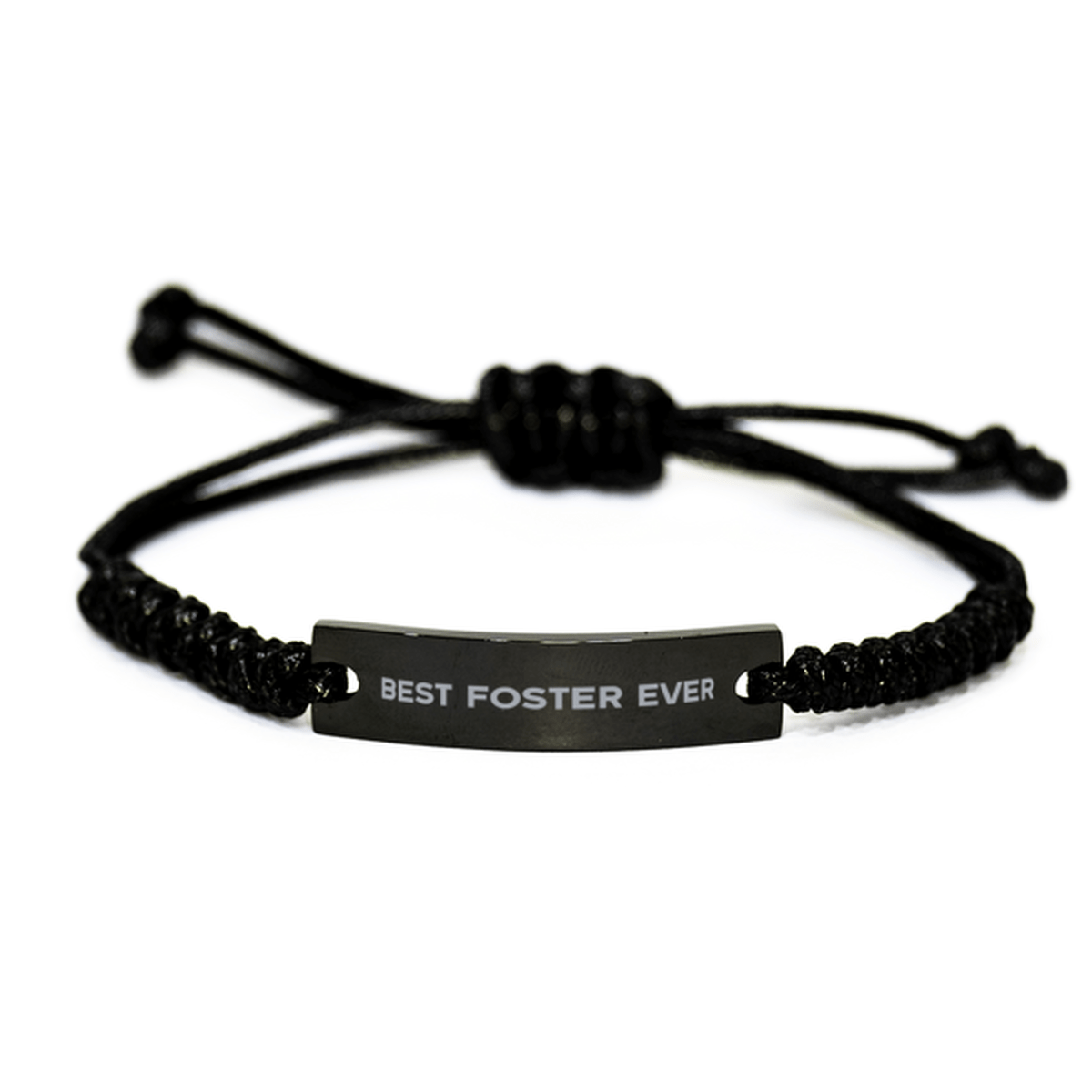 Unique Foster Black Rope Bracelet, Best Foster Ever, Gift for Foster