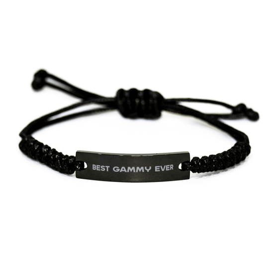 Unique Gammy Black Rope Bracelet, Best Gammy Ever, Gift for Gammy