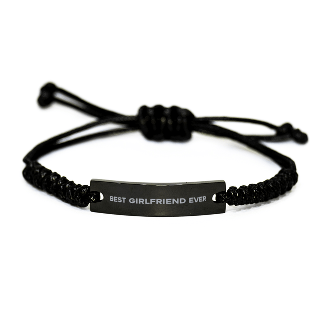 Unique Girlfriend Black Rope Bracelet, Best Girlfriend Ever, Gift for Girlfriend