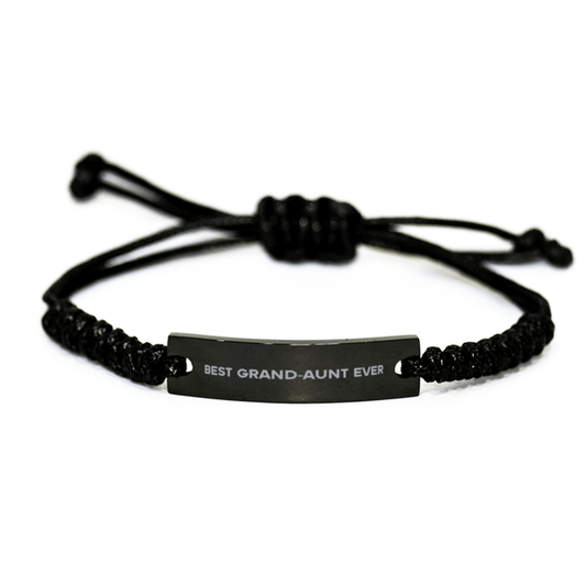 Unique Grand-Aunt Black Rope Bracelet, Best Grand-Aunt Ever, Gift for Grand-Aunt