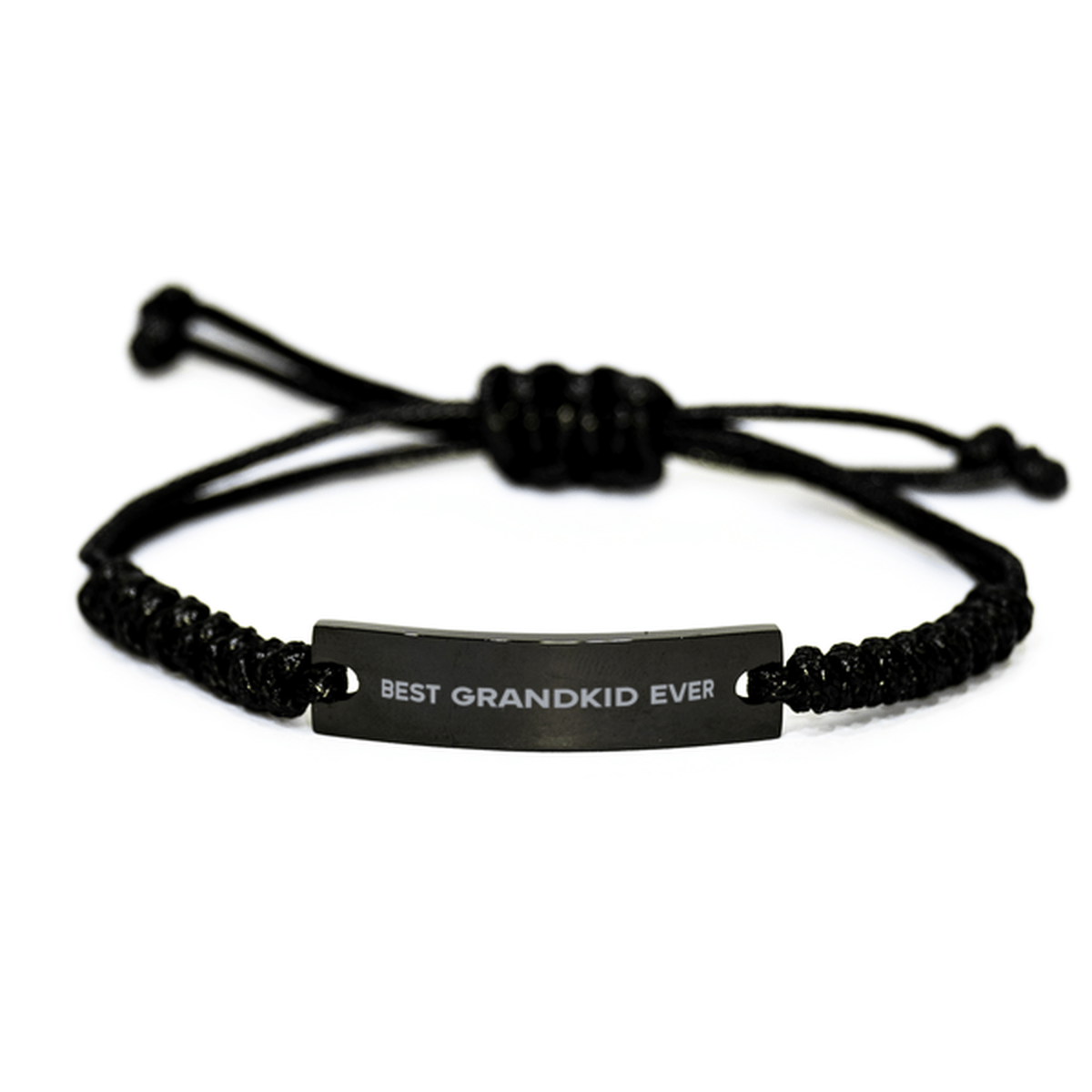 Unique Grandkid Black Rope Bracelet, Best Grandkid Ever, Gift for Grandkid