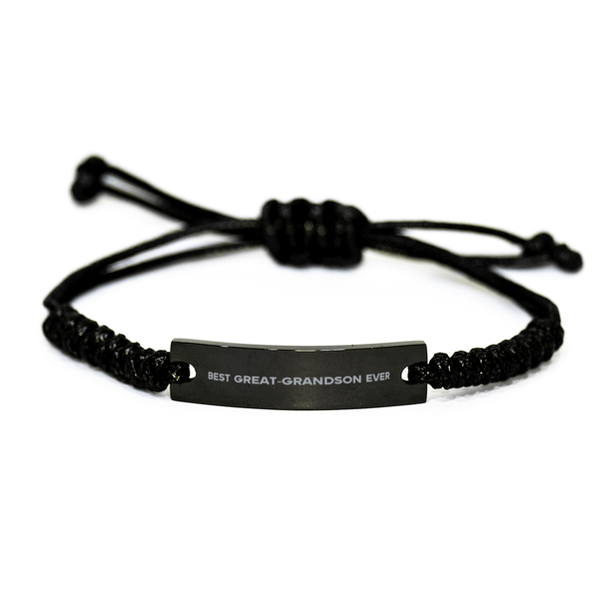 Unique Great-grandson Black Rope Bracelet, Best Great-grandson Ever, Gift for Great-grandson