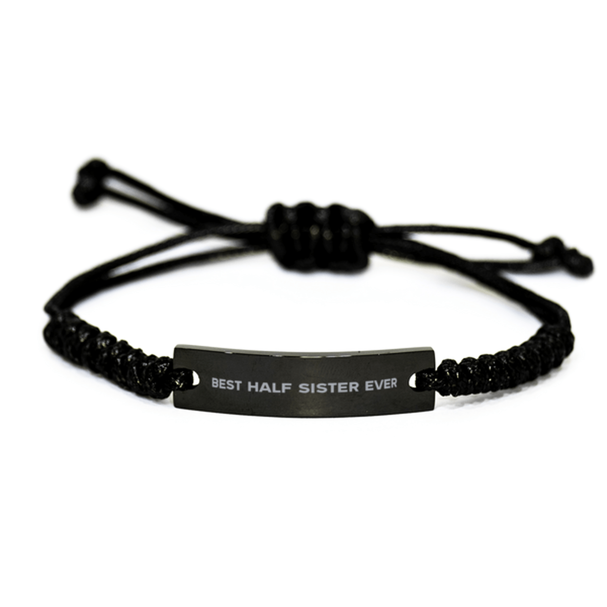 Unique Half Sister Black Rope Bracelet, Best Half Sister Ever, Gift for Half Sister