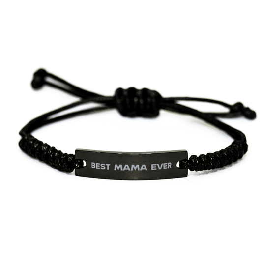 Unique Mama Black Rope Bracelet, Best Mama Ever, Gift for Mama