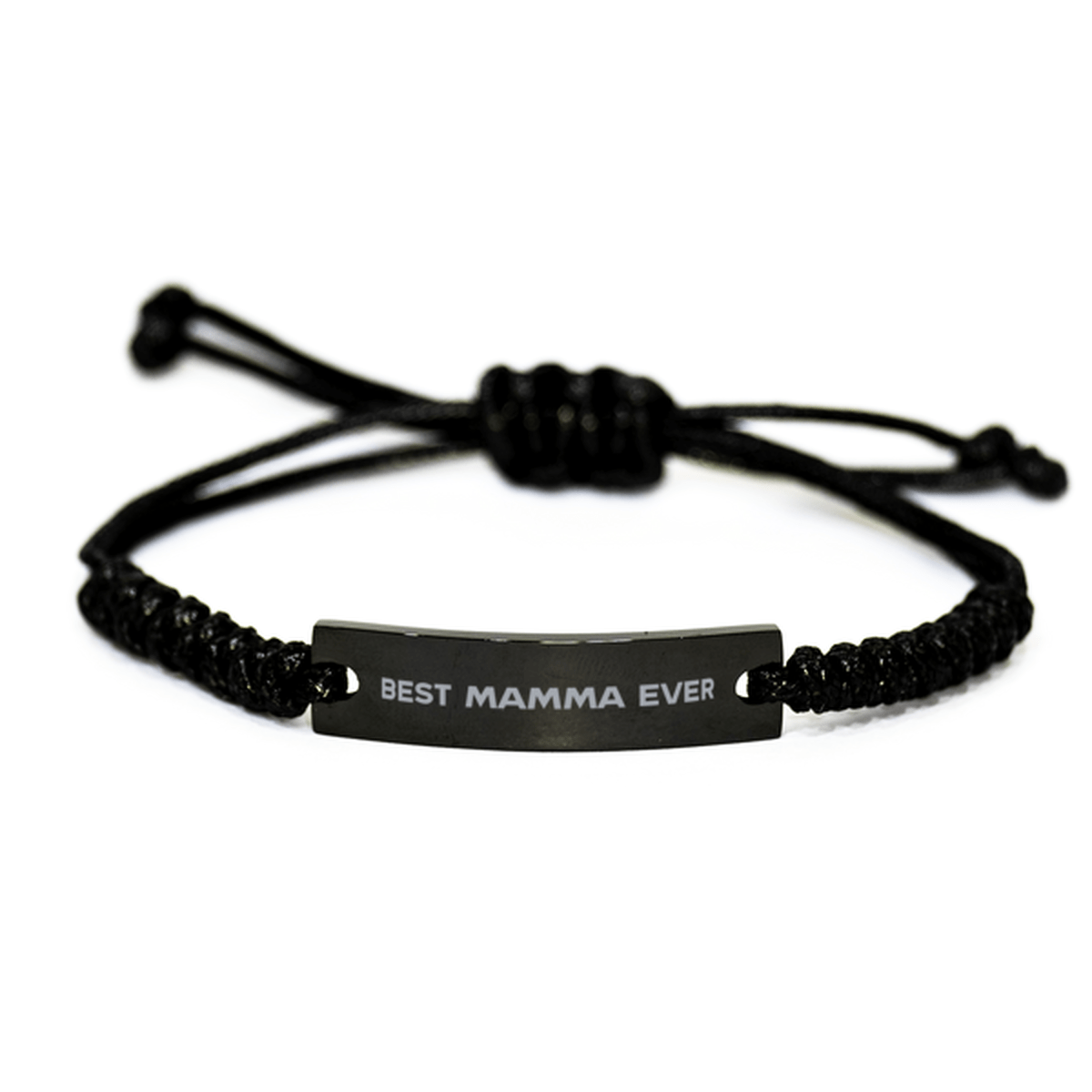 Unique Mamma Black Rope Bracelet, Best Mamma Ever, Gift for Mamma