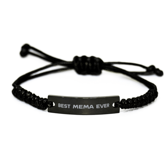 Unique Mema Black Rope Bracelet, Best Mema Ever, Gift for Mema