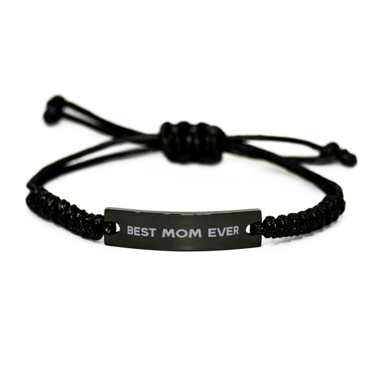 Unique Mom Black Rope Bracelet, Best Mom Ever, Gift for Mom