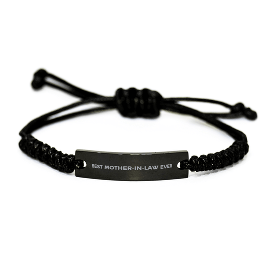 Unique Mother-In-Law Black Rope Bracelet, Best Mother-In-Law Ever, Gift for Mother-In-Law