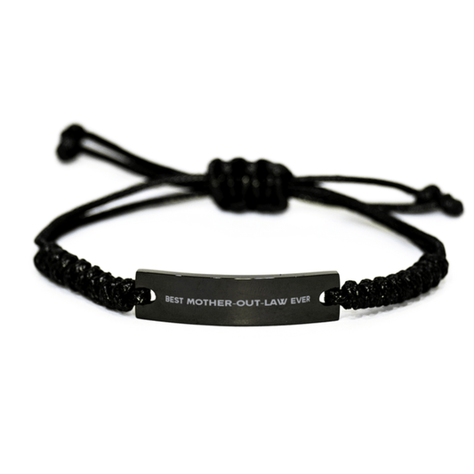 Unique Mother-Out-Law Black Rope Bracelet, Best Mother-Out-Law Ever, Gift for Mother-Out-Law