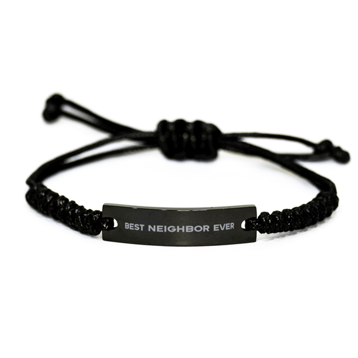 Unique Neighbor Black Rope Bracelet, Best Neighbor Ever, Gift for Neighbor