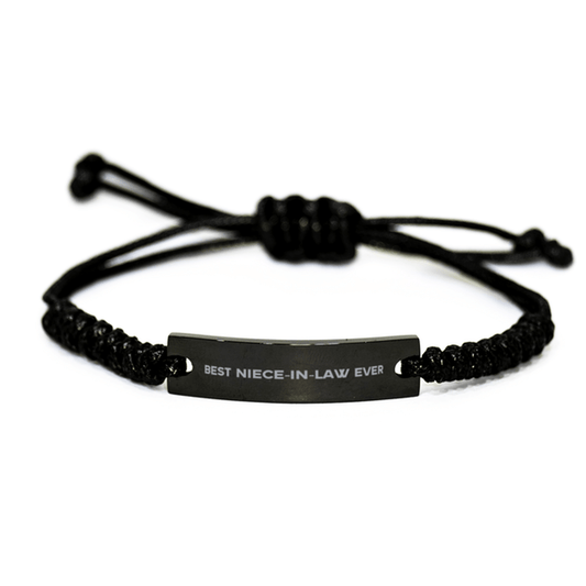 Unique Niece-In-Law Black Rope Bracelet, Best Niece-In-Law Ever, Gift for Niece-In-Law